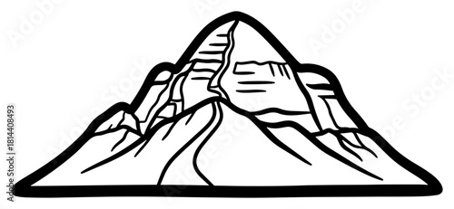 Mount kailash sacred mountain line art vector illustration