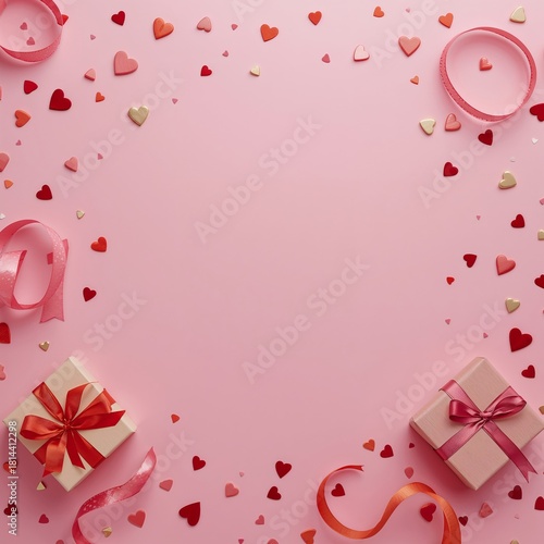 Colorful Heart Decorations and Gifts Create a Festive Atmosphere for Love Cel...