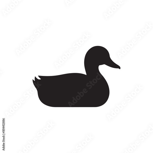Duck silhouette icon vector flat design