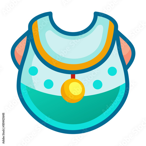 Baby bib cartoon object on a white background vector illustration