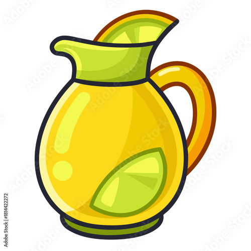 Lemonade jug cartoon object on a white background vector illustration
