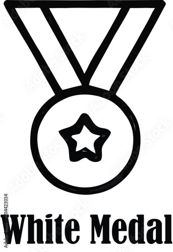 Black & White Medal Icon