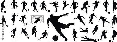 PrintThis is a comprehensive and dynamic set of soccer/football silhouettes, including a goalkeeper! I will provide a strong, SEO-optimized title and a comprehensive keyword list