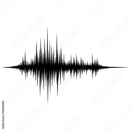Black seismic wave graph isolated on