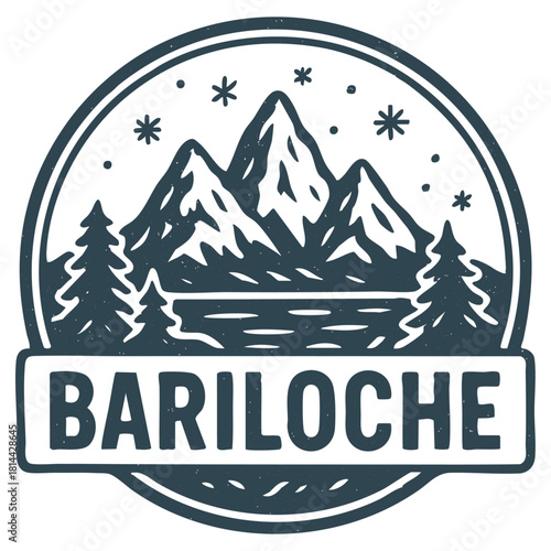 Bariloche, Argentina, stamp isolated on transparent background, vector illustration