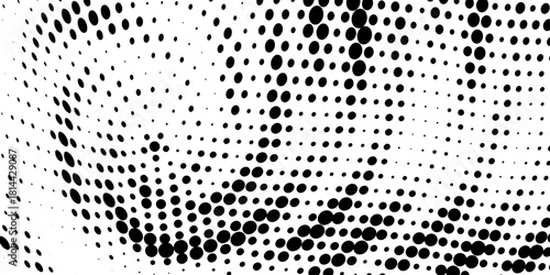 Abstract monochrome halftone pattern. Futuristic panel. Grunge dotted backdrop with circles, dots, point.