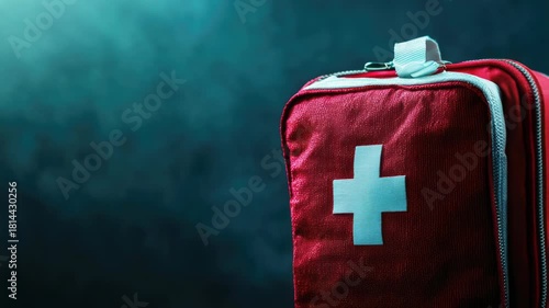 Wallpaper Mural Video A red first aid bag with a white cross, suitable for medical or emergency use Torontodigital.ca