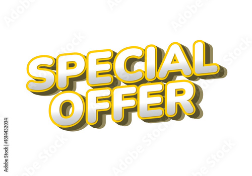 A vibrant graphic featuring the text Special Offer in bold, three dimensional letters with a yellow