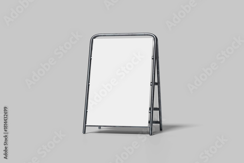 Minimalist Standing Sign Mockup on Gray Background