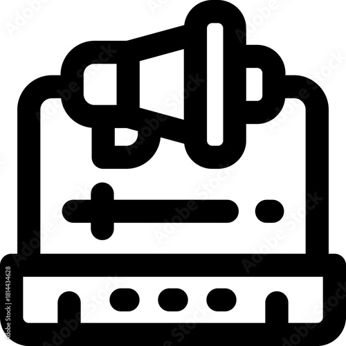 laptop line icon. Clean and minimalist vector icon for websites, mobile apps, presentations, and logos. Fully scalable and customizable for any project.