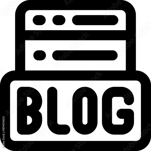 blog line icon. Clean and minimalist vector icon for websites, mobile apps, presentations, and logos. Fully scalable and customizable for any project.