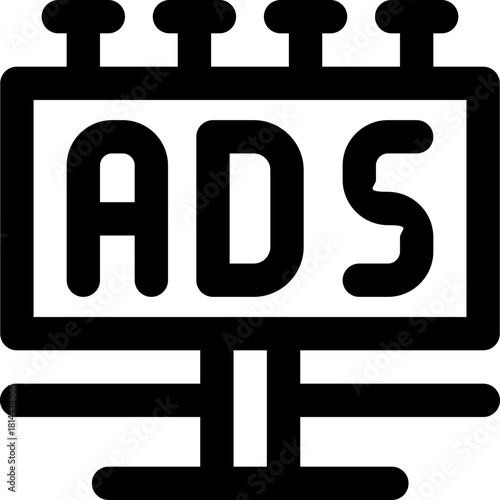 billboard line icon. Clean and minimalist vector icon for websites, mobile apps, presentations, and logos. Fully scalable and customizable for any project.