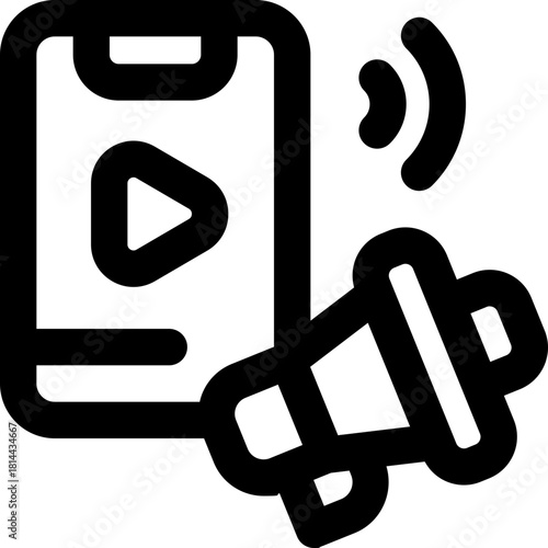 smartphone line icon. Clean and minimalist vector icon for websites, mobile apps, presentations, and logos. Fully scalable and customizable for any project.