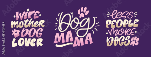 Funny hand drawn doodle lettering quote about pet lovers. Lettering for t-shirt design, mug print, bag print, clothes fashion. 100% hand drawn vector image.