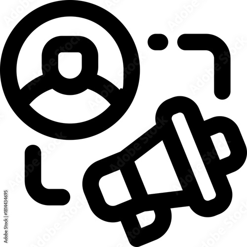 audience line icon. Clean and minimalist vector icon for websites, mobile apps, presentations, and logos. Fully scalable and customizable for any project.