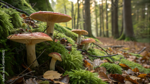 mushrooms in the forest