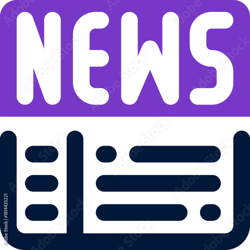 news duotone icon. Sleek and modern vector icon for websites, mobile apps, marketing materials, and corporate design. Fully scalable and ready to use.