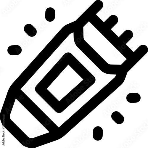 shaving line icon. Clean and minimalist vector icon for websites, mobile apps, presentations, and logos. Fully scalable and customizable for any project.