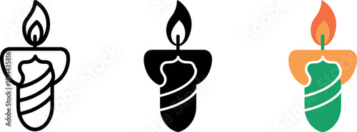 Candle icon set simple vector illustration perfect for holidays and special occasions designs
