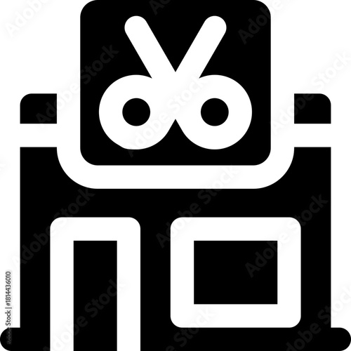 barbershop glyph icon. Strong and solid vector icon for websites, mobile interfaces, presentations, and visual branding. High quality and easy to edit.