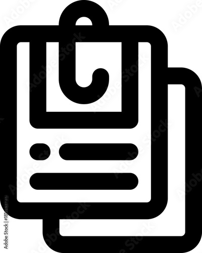 attachment line icon. Clean and minimalist vector icon for websites, mobile apps, presentations, and logos. Fully scalable and customizable for any project.