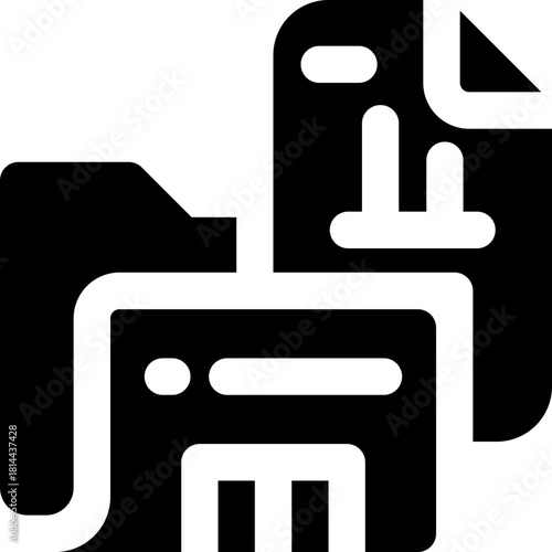 portfolio glyph icon. Strong and solid vector icon for websites, mobile interfaces, presentations, and visual branding. High quality and easy to edit.