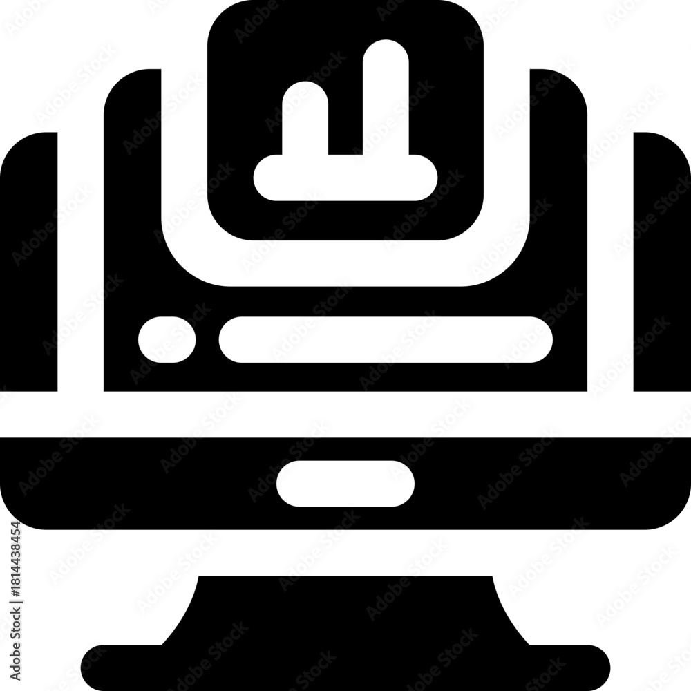 Obraz premium monitor glyph icon. Strong and solid vector icon for websites, mobile interfaces, presentations, and visual branding. High quality and easy to edit.