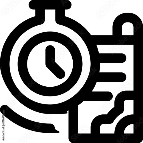 time management line icon. Clean and minimalist vector icon for websites, mobile apps, presentations, and logos. Fully scalable and customizable for any project.