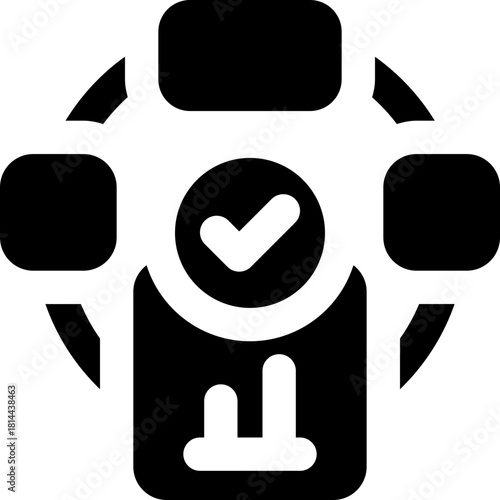 process glyph icon. Strong and solid vector icon for websites, mobile interfaces, presentations, and visual branding. High quality and easy to edit.