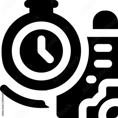 time management glyph icon. Strong and solid vector icon for websites, mobile interfaces, presentations, and visual branding. High quality and easy to edit.