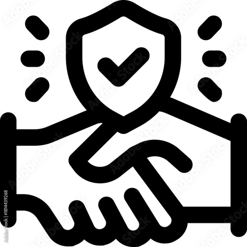 trust line icon. Clean and minimalist vector icon for websites, mobile apps, presentations, and logos. Fully scalable and customizable for any project.