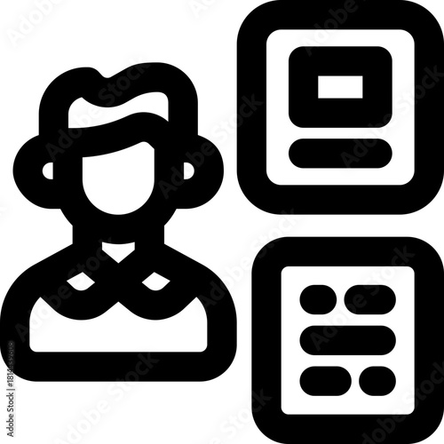 participant line icon. Clean and minimalist vector icon for websites, mobile apps, presentations, and logos. Fully scalable and customizable for any project.