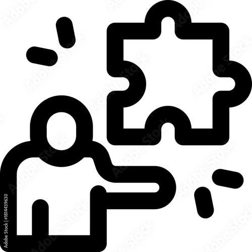 problem solving line icon. Clean and minimalist vector icon for websites, mobile apps, presentations, and logos. Fully scalable and customizable for any project.