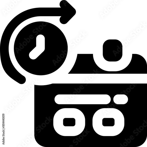 long term glyph icon. Strong and solid vector icon for websites, mobile interfaces, presentations, and visual branding. High quality and easy to edit.