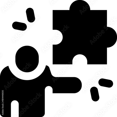 problem solving glyph icon. Strong and solid vector icon for websites, mobile interfaces, presentations, and visual branding. High quality and easy to edit.