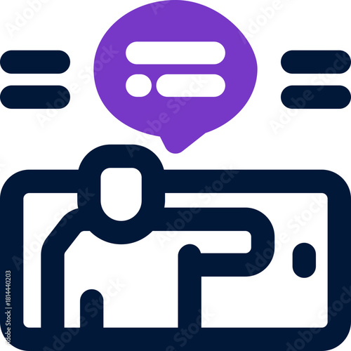 online coach duotone icon. Sleek and modern vector icon for websites, mobile apps, marketing materials, and corporate design. Fully scalable and ready to use.