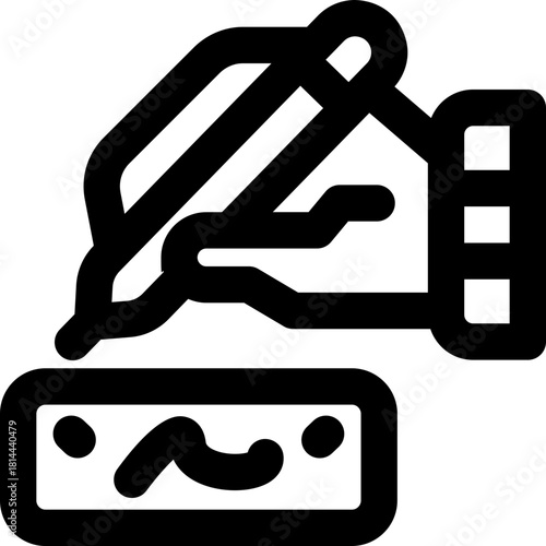 signature line icon. Clean and minimalist vector icon for websites, mobile apps, presentations, and logos. Fully scalable and customizable for any project.