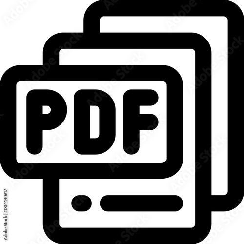 pdf line icon. Clean and minimalist vector icon for websites, mobile apps, presentations, and logos. Fully scalable and customizable for any project.