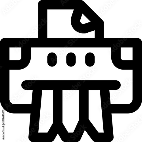 shredder line icon. Clean and minimalist vector icon for websites, mobile apps, presentations, and logos. Fully scalable and customizable for any project.