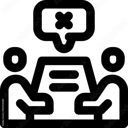 dispute line icon. Clean and minimalist vector icon for websites, mobile apps, presentations, and logos. Fully scalable and customizable for any project.