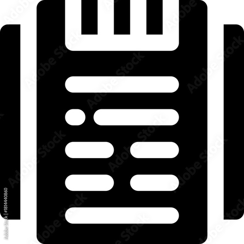 document glyph icon. Strong and solid vector icon for websites, mobile interfaces, presentations, and visual branding. High quality and easy to edit.