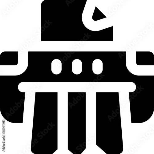 shredder glyph icon. Strong and solid vector icon for websites, mobile interfaces, presentations, and visual branding. High quality and easy to edit.