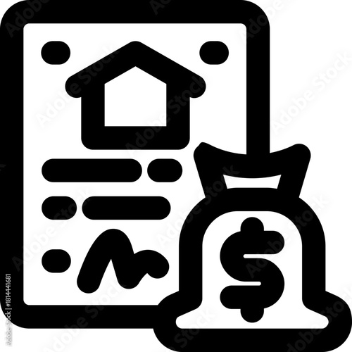 mortgage line icon. Clean and minimalist vector icon for websites, mobile apps, presentations, and logos. Fully scalable and customizable for any project.