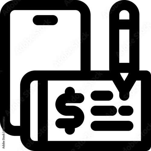 paycheck line icon. Clean and minimalist vector icon for websites, mobile apps, presentations, and logos. Fully scalable and customizable for any project.