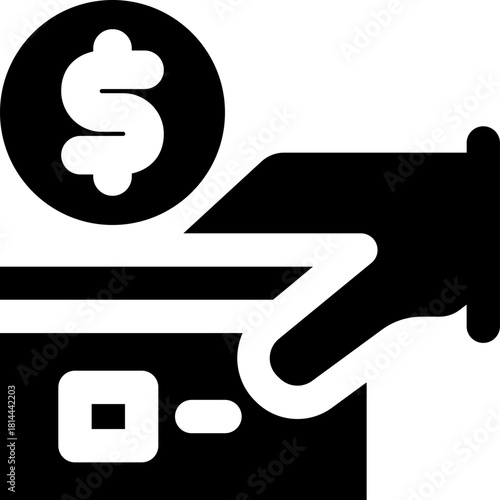 payment glyph icon. Strong and solid vector icon for websites, mobile interfaces, presentations, and visual branding. High quality and easy to edit.