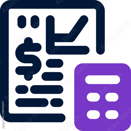 bookkeeping duotone icon. Sleek and modern vector icon for websites, mobile apps, marketing materials, and corporate design. Fully scalable and ready to use.