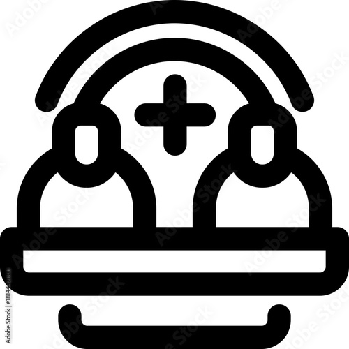 add employee line icon. Clean and minimalist vector icon for websites, mobile apps, presentations, and logos. Fully scalable and customizable for any project.