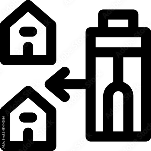 merger line icon. Clean and minimalist vector icon for websites, mobile apps, presentations, and logos. Fully scalable and customizable for any project.