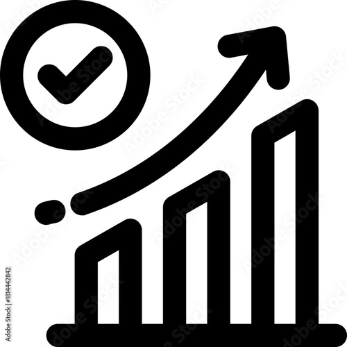 growth graph line icon. Clean and minimalist vector icon for websites, mobile apps, presentations, and logos. Fully scalable and customizable for any project.