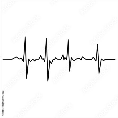 Black continuous heartbeat line indicates a rhythm on transparent white background